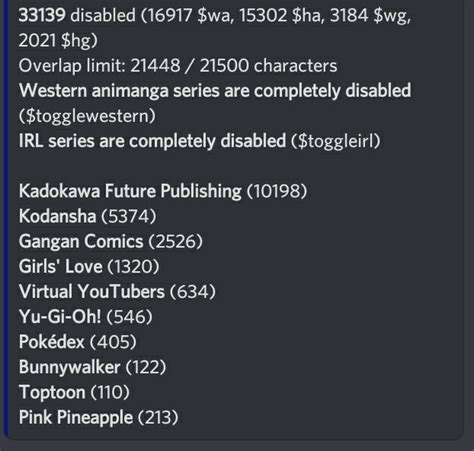 Optimal Disable List $wa/$ha : r/Mudae